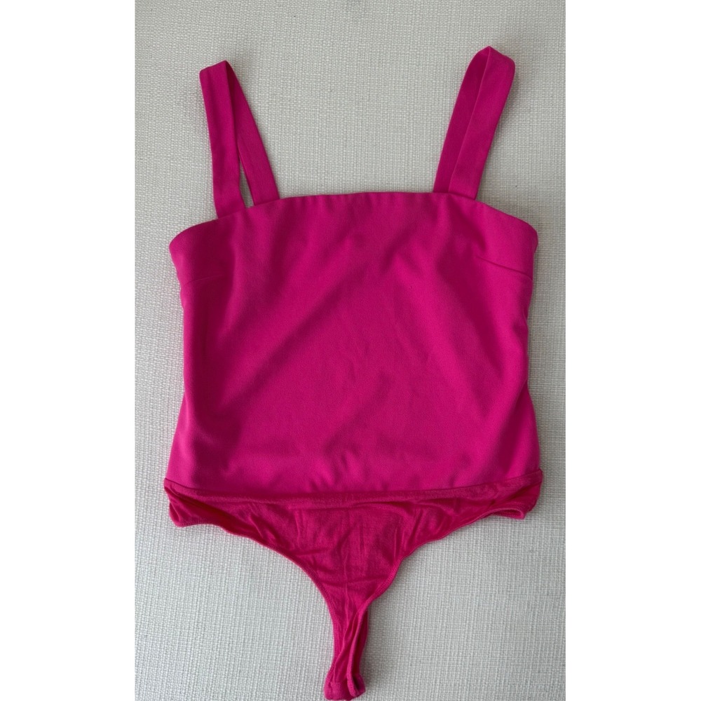 Lulus Bodysuit Womens XL Pink Square Neck Sleeveless Stretch Excellent